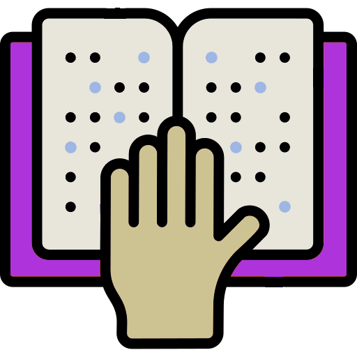 hand reading a braille book