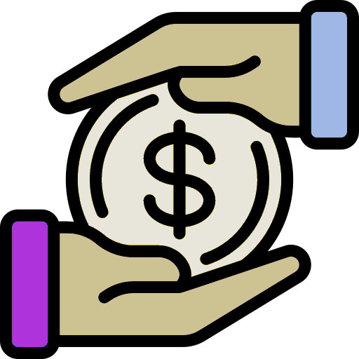 two hands holding a coin